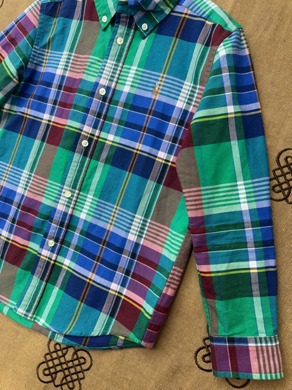 Polo by Ralph Lauren boys Plaid Cotton Oxford Shirt size 7 - Picture 4 of 12